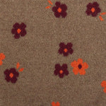 Brown knitted fabric with red and orange floral patterns on Women’s Kennicott Car Coat F25, stylish womens clothes