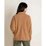 Women’s brown fleece car coat with relaxed fit for stylish womens clothes