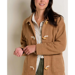 Stylish womens clothes Women’s Kennicott Car Coat F25 in camel fleece with wooden toggles