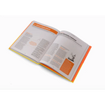 Open book with orange accents showcasing tips on changing conventional habits