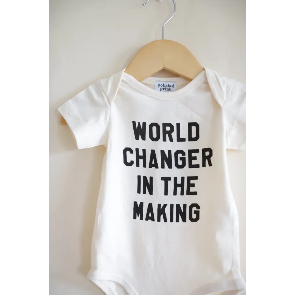 World Changer in the Making Organic Cotton Baby Bodysuit - Polished Prints