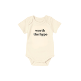 Worth the Hype Organic Cotton Baby Bodysuit | Funny Newborn Gift