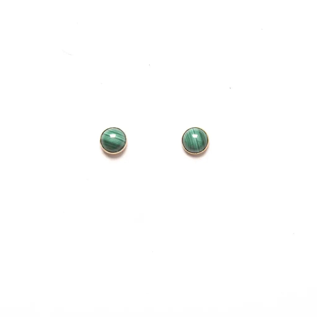 Michelle Starbuck XL malachite stud earrings with silver accents