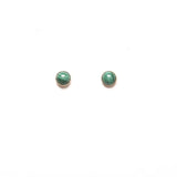 Michelle Starbuck XL malachite stud earrings with silver accents