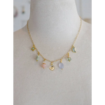 Zodiac air charm necklace with star moon pastel beads
