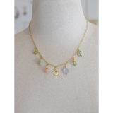 Zodiac air charm necklace with star moon pastel beads