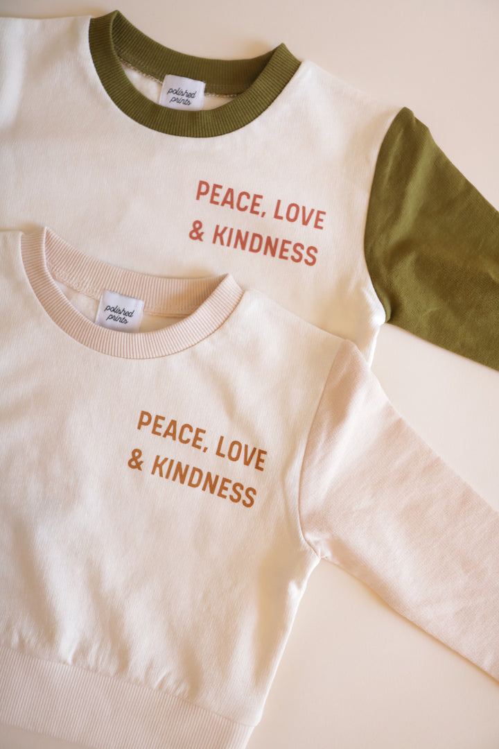 Peace, Love and Kindness Pullover - Baby - Polished Prints